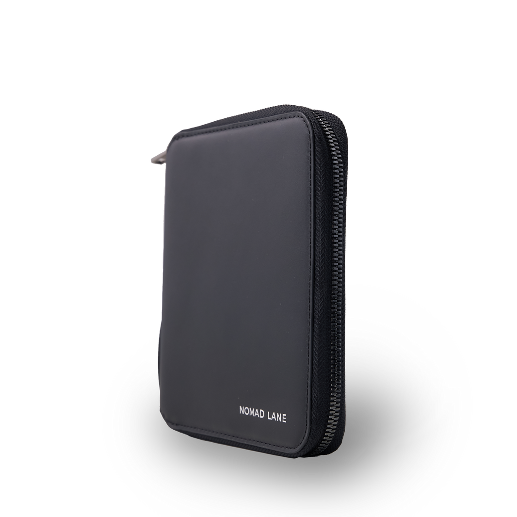 Kazoku Multi-Passport Wallet And Luggage Tag Set - Black